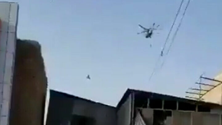 A video of a Taliban helicopter * with a suspended man appeared on the network