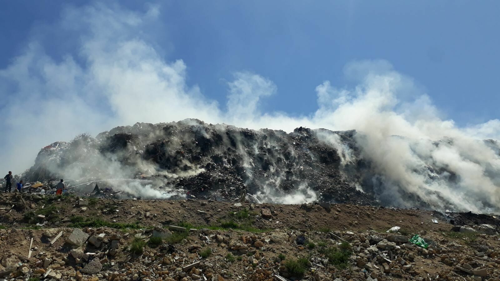 The landfill caught fire in Norilsk
