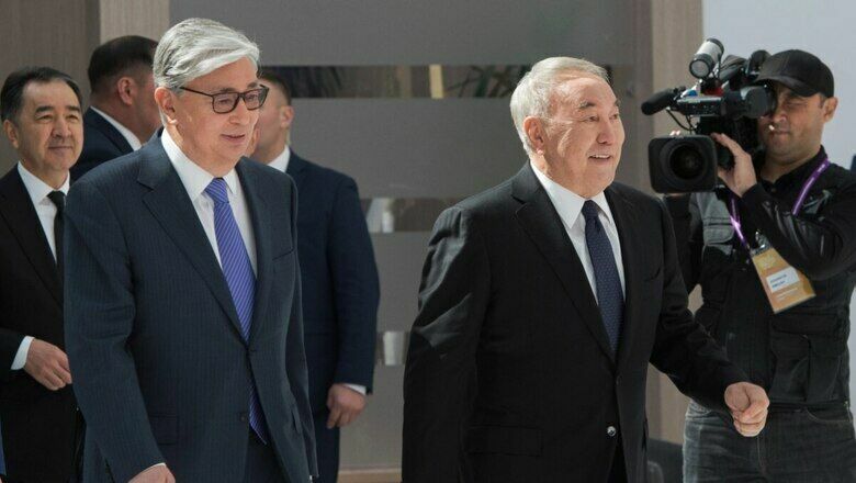 Tokayev and Nazarbayev.