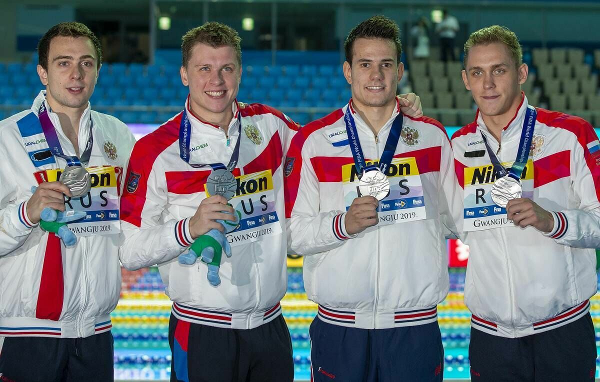 Russian swimmers won silver in the relay at the Olympics