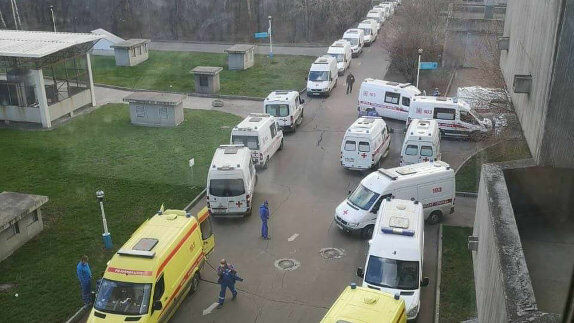 The authorities explained why a traffic jam consisted of the ambulances arose in Khimki in Moscow region