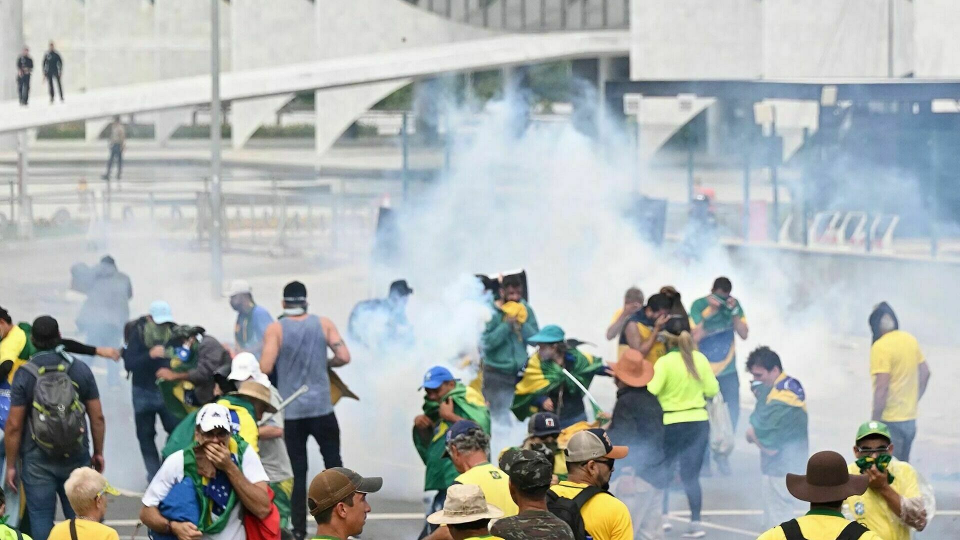 In Brazil, police took control of buildings seized by protesters