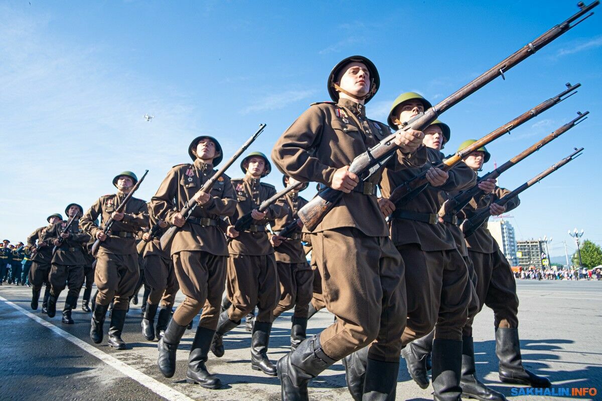The parade in honor of the Day of the end of World War II was held on Sakhalin