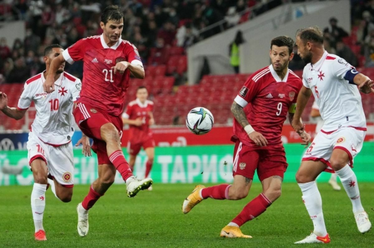 The Russian national football team beat the Malta team