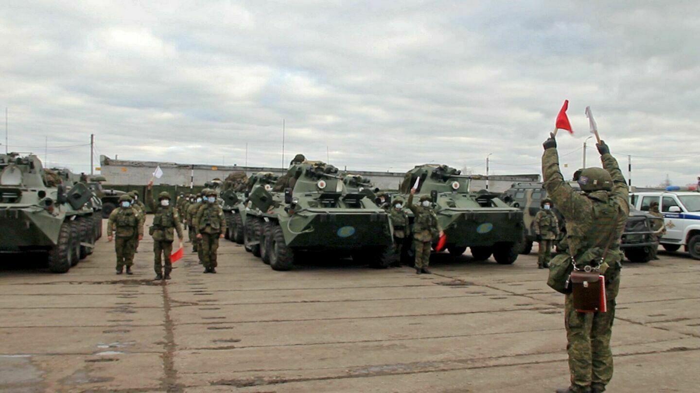 Russian peacekeepers headed to the area of operation in Nagorno-Karabakh