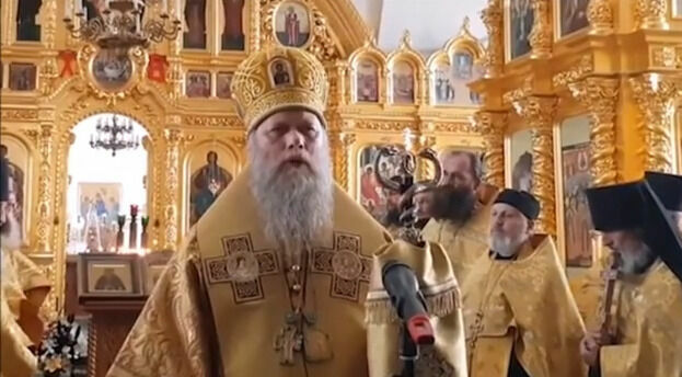 Vicar of the Patriarch of Moscow and All Russia, governor of the Solovetsky Transfiguration Monastery of the Russian Orthodox Church, Bishop Porfiry (Shutov). 