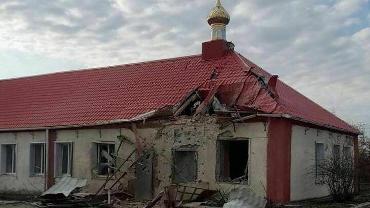 The school and the temple are damaged as a result of the shelling of the Belgorod region