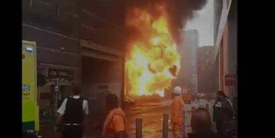 An explosion thundered near a tube station in the center of London