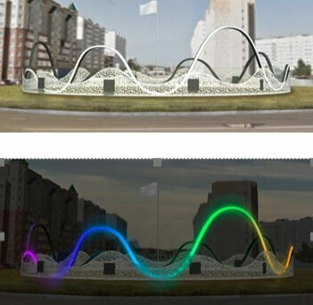 This luminous snake, built for the roundabout in Elabuga, cost the taxpayers 2.7 million rubles 