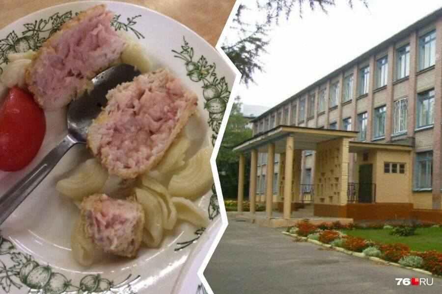 Такой обед из сырых котлет предлагают детям в одной из школ Ярославля. Фото: соцсети.