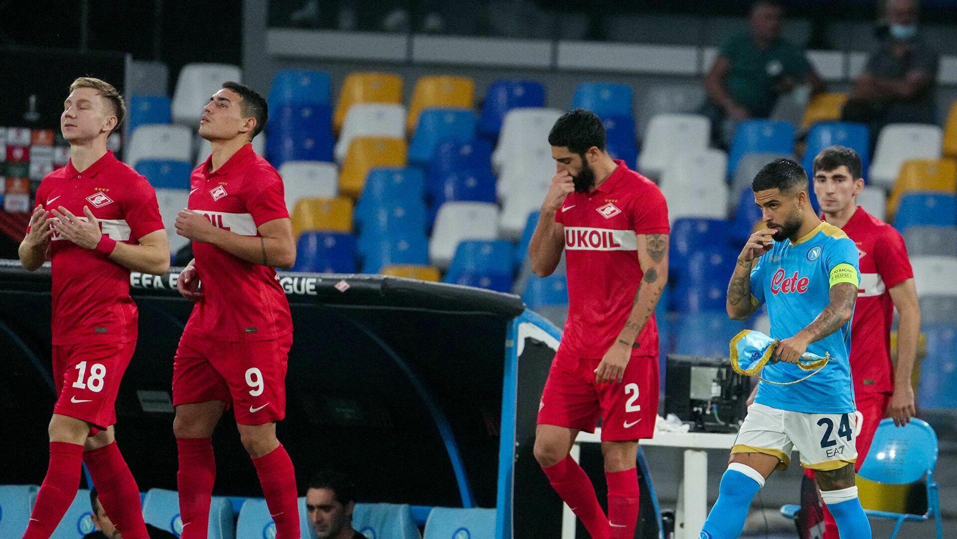 Spartak defeated Napoli, conceding a goal in 12 seconds