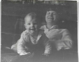 A. Drevins and N. Udaltsova's granddaughter Yekaterina Drevina with her son Petr; 1978.