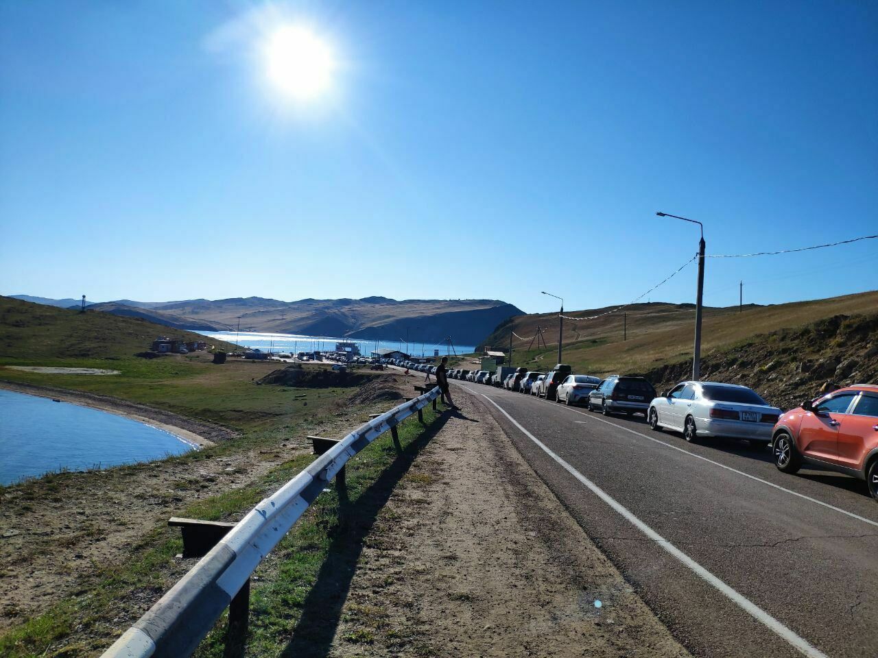 No rest! The queue for the ferry to the Baikal resort of Olkhon takes a day