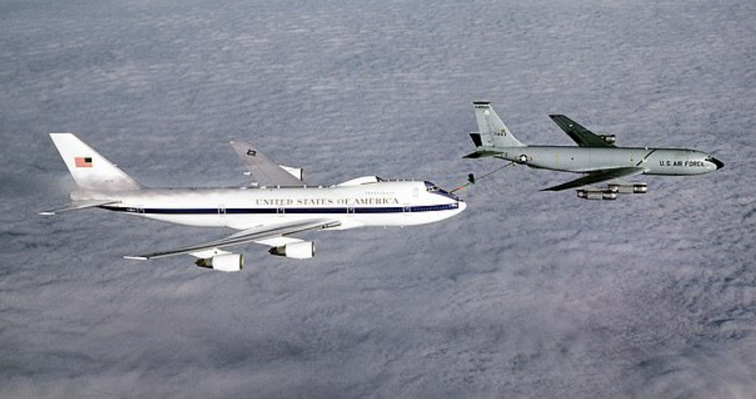 A training flight of the Doomsday plane recorded in the United States