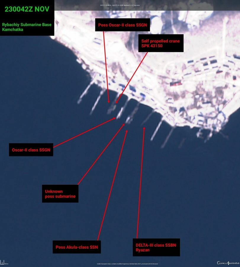 Российские атомные подводные лодки вышли в Тихий океан. Фото со спутника.