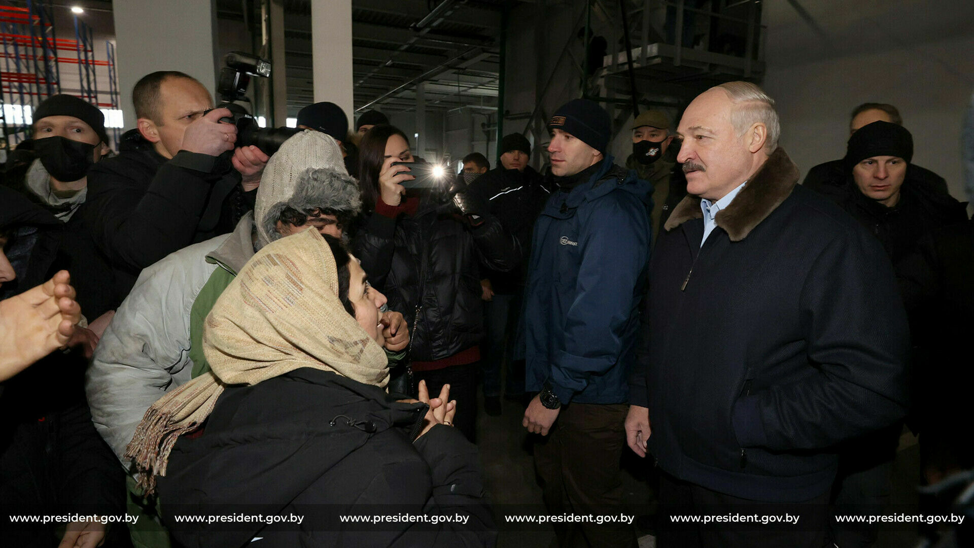 Lukashenko personally inspected the refugee camp on the border with Poland