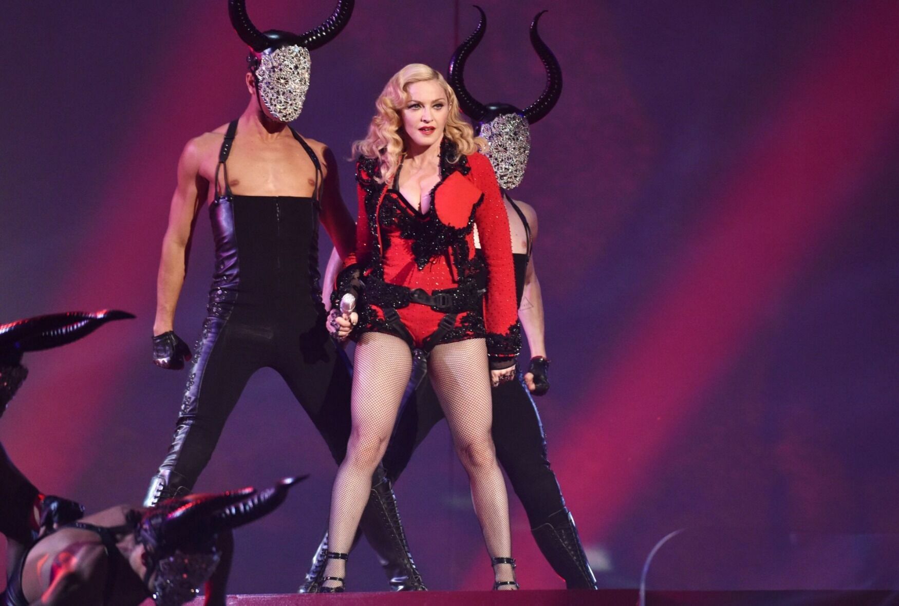 Madonna does not hide from the public whom she worships.