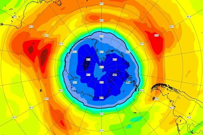 The ozone hole over the South Pole has become larger than Antarctica