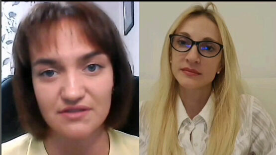 The chairman of the All-Russian Union of Parents “Together”, Irina Zhiltsova and youtube-blogger Yekaterina Kovalenko.
