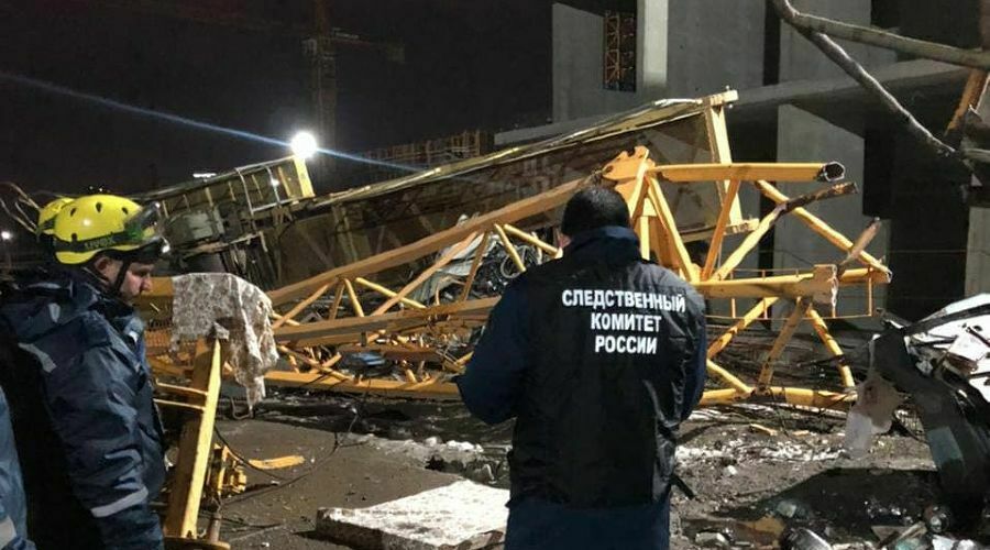 In Krasnodar, two people died after a tower crane fell