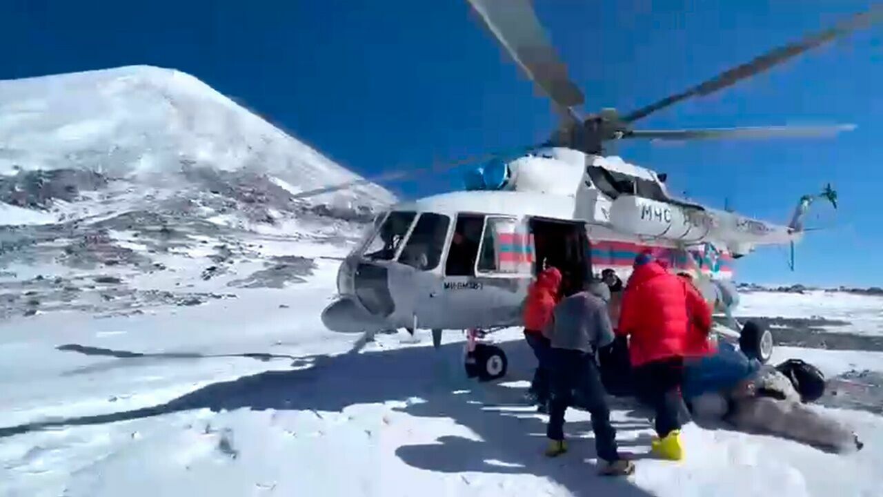 Three surviving climbers were evacuated from the Klyuchevskoy volcano